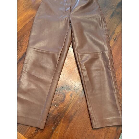 Aritzia Wilfred Oracle Faux Leather Balloon Pants Size 6 Brown EUC - Picture 14 of 16
